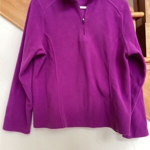 Women's Lands End Toasty Magenta Purple Quarter-Zip Polartec Fleece Pullover